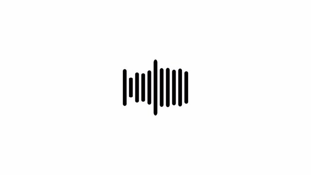 waveform audio spectrum with transparent background, sound waveform spectrum animation, sound wave visualization, waveform loop, sound equealizer in 4k.