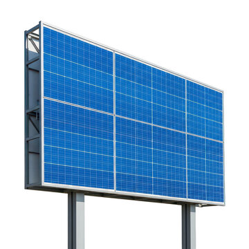Digital billboard displaying a blue pixelated grid pattern