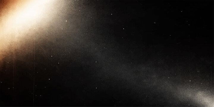 A dark, textured space background featuring a grunge galaxy filled with vintage stars, swirling smoke, and foggy clouds across a black, distressed cosmic backdrop