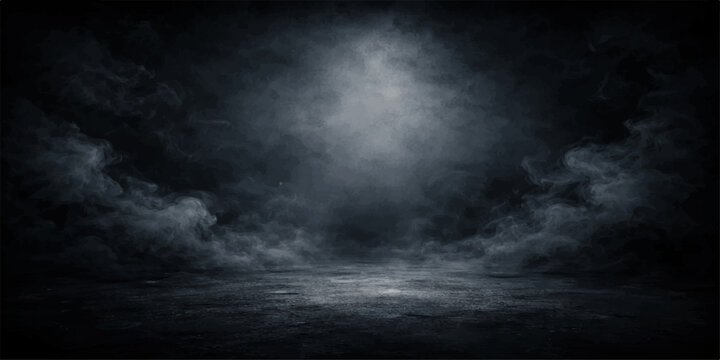 Dramatic dark storm clouds swirl across the night sky in a moody monochrome texture of overcast weather and heavy motion