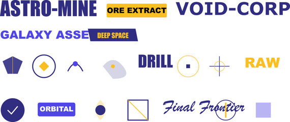 Obraz premium Futuristic Deep Space Exploration Mining Technology Corporate Branding Vector Illustration.