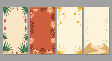 Bohemian Desert Story Templates: Sun, Sand Dunes, Pottery, Aloe Vera © AR99