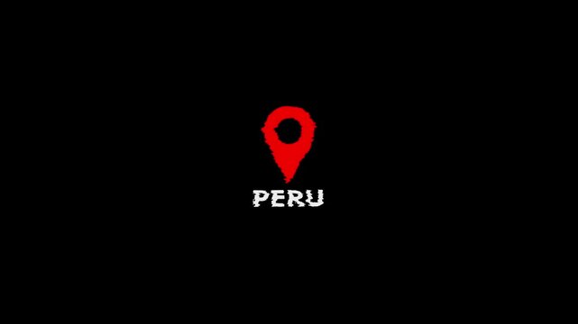 Location Map Marker Peru Red Black Background Geographic Indicator