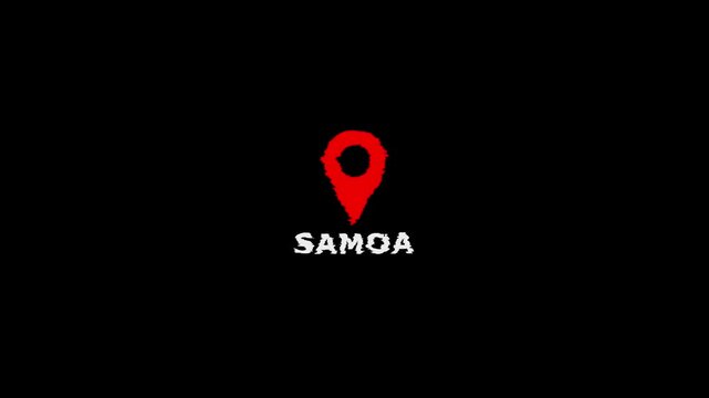Location Marker with Samoa Text on Black Background Map Pin Symbol Indicating Geographic Location navigation symbol