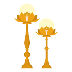 Obraz premium Diwali celebration: lotus shaped candle holders