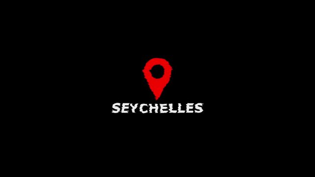 Seychelles Location Map Marker Red Black Background Travel Tourism