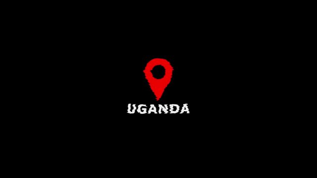 Uganda Map Marker Location Pin African Country