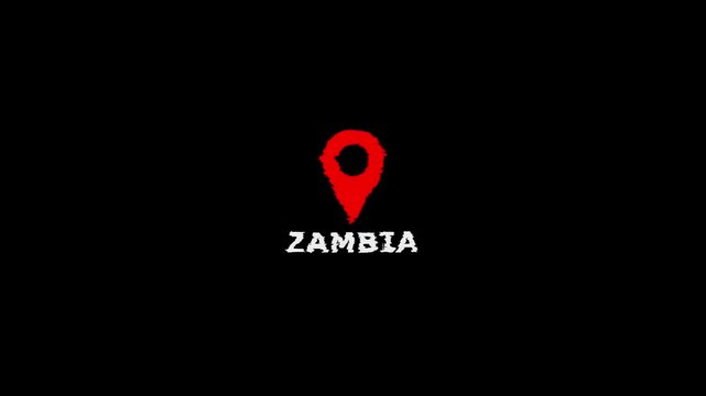 Zambia Location Map Marker Red Pin Pointer