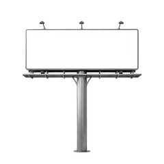 Obraz premium A large billboard mounted on a tall metal pole in an urban setting