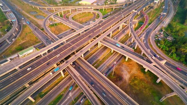 flyover road drone shot