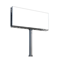 Obraz premium Large billboard standing on a single metal pole in an empty space