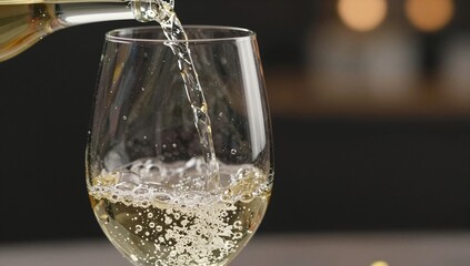 pouring water into glass