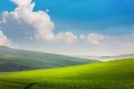 Sustainable Agriculture Green Landscape &ndash; Spring Rolling Hills Countryside