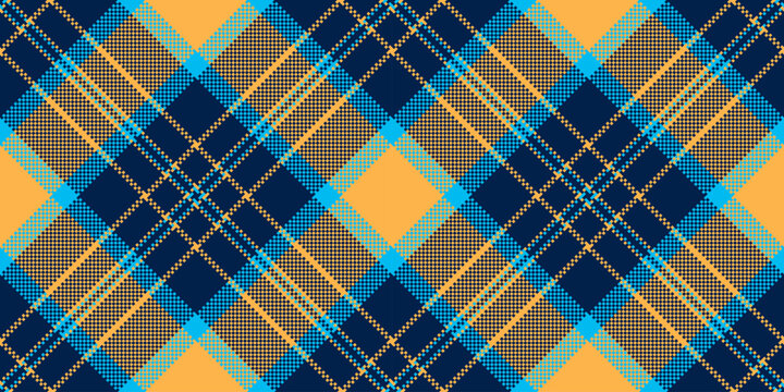 Harvest vector background texture, glen textile tartan plaid. Multi check fabric seamless pattern in dark and amber colors.