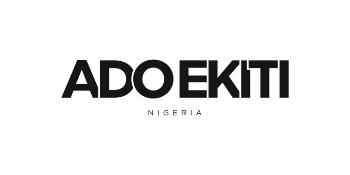 Ado Ekiti in the Nigeria emblem. The design features a geometric
