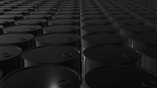 Crude Oil Barrels Production Storage 3D Animation 