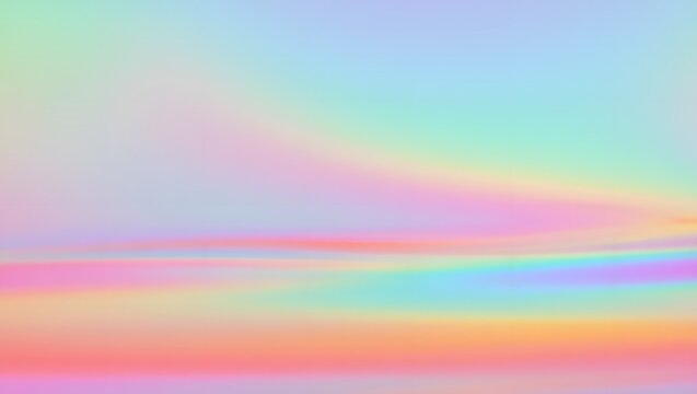 A vibrant and serene pastel rainbow colored sky with soft clouds