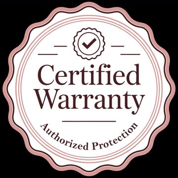 Animated Certified Warranty Badge with Checkmark, Authorized Protection Seal on Transparent Background with Alpha Channel.