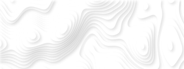 Vector lines seamless pattern sea map topography design. White wave paper curved reliefs Contour maps. Discovery topographic texture backdrop landscape earth style trail map geography design. © Alibuss