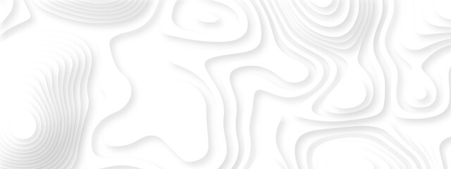 Vector lines seamless pattern sea map topography design. White wave paper curved reliefs Contour maps. Discovery topographic texture backdrop landscape earth style trail map geography design. © Alibuss