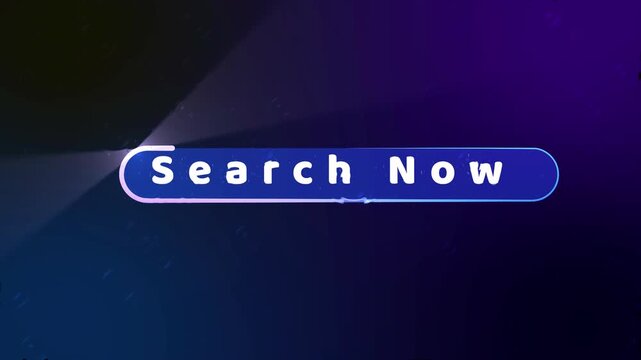 Lighting HD Video A close-up view of a blue button with the letters 'search now' displayed white font .