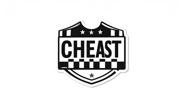 Black and White Emblem with the Word CHEAST.