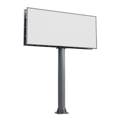 Obraz premium A blank billboard standing on a metal pole against a plain background