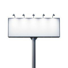 Obraz premium Empty billboard standing on a single pole in a minimalist design