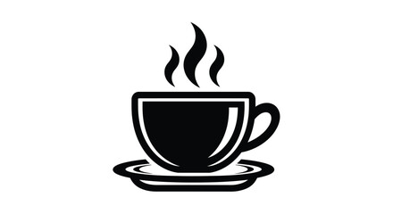 Obraz premium Steaming hot coffee cup icon