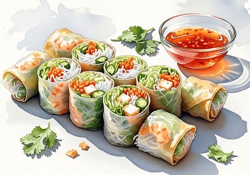 Fresh and Healthy Spring Rolls with Sweet Chili Dip A Delicious and Nutritious Meal