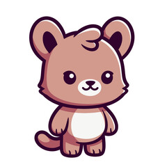 Fototapeta premium Cute brown bear cartoon character vector