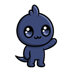 Obraz premium Vector blue cartoon monster character