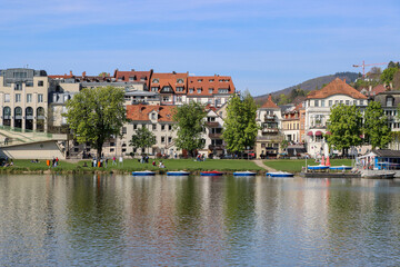 Fototapeta premium Picturesque view of the Neckar River and the embankment of Heidelberg, Germany