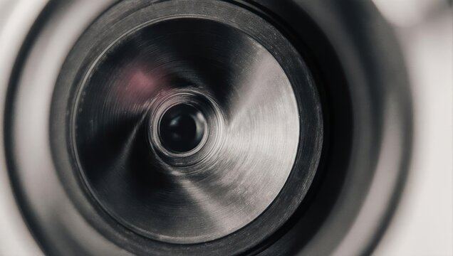 Close-up of a Metal Tube Interior with Spiral Grooves.
