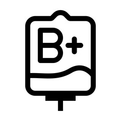 Fototapeta premium Blood Bag Icon Graphic of B Positive Blood Type for Medical and Health Related Applications