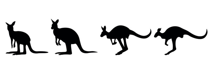 Fototapeta premium kangaroo silhouette vector. kangaroo silhouette vector illustration. silhouette of a kangaroo