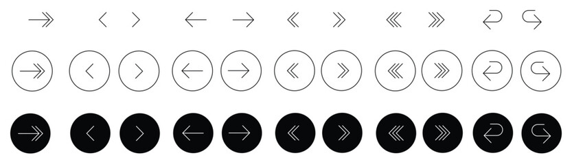 Navigation Arrow Icon Set UI Direction Arrows Interface Symbol Collection