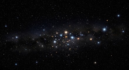 Obraz premium A vibrant cluster of stars in the vast expanse of the cosmos, showcasing celestial beauty.