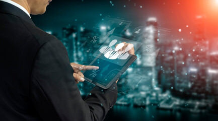 Concept of human resources metrics and workforce analytics. The data shows employee team...