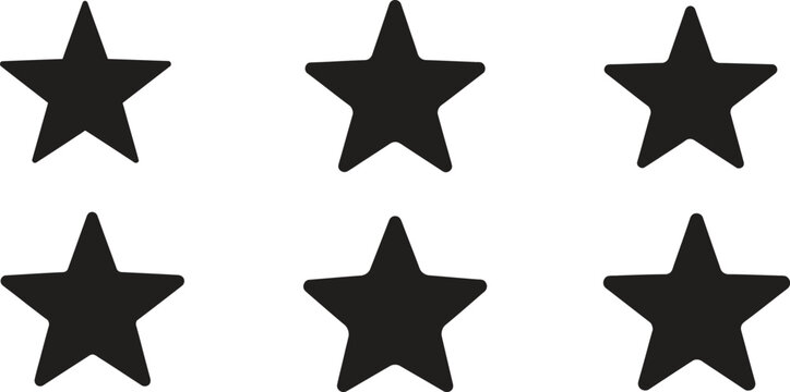 black stars on white background