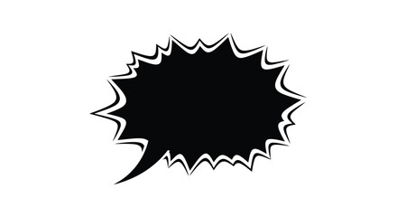 Fototapeta premium Black speech bubble with jagged edges a striking silhouette