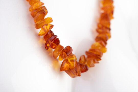 Raw Baltic amber close-up 
