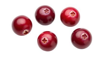 Fresh cranberries isolated PNG, vibrant red berries on transparent background, perfect for healthy eating and holiday season designs © Sorin