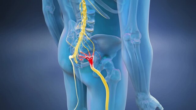 Sciatic Pinched Nerve Shooting Pain 3d animation