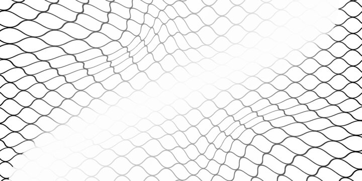 Curved net pattern. Seamless design for sportswear or equipment like soccer goals, volleyball nets, basketball hoops, hockey nets, and athletic gear.