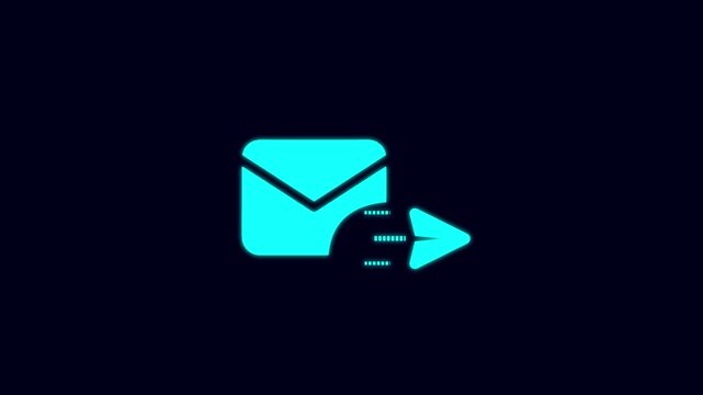 Email send icon animation concept. Email send communication symbol for digital messaging interface. Email send message notification icon for online contact and marketing communication.