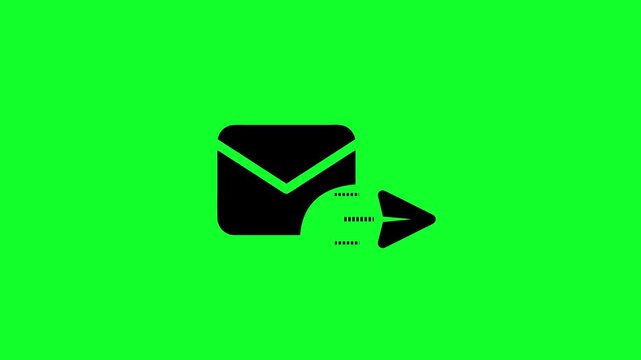 Email send icon animation concept. Email send communication symbol for digital messaging interface. Email send message notification icon for online contact and marketing communication.