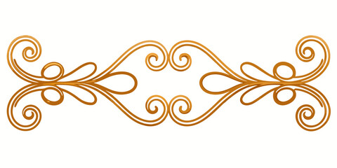 Elegant golden ornamental flourish divider, vector