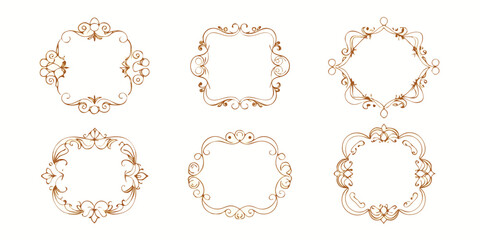 Obraz premium Set of elegant vintage decorative frames, vector
