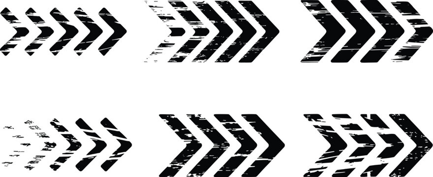 Chevron arrows distressed grunge texture in black and white with a faded effect for graphic design elements.